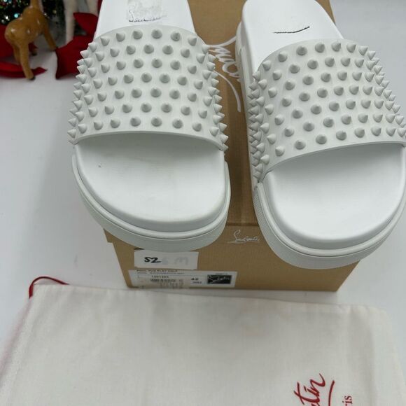 Men’s Christian Louboutin pool fun slides size 42 made in Italy - Picture 3 of 11